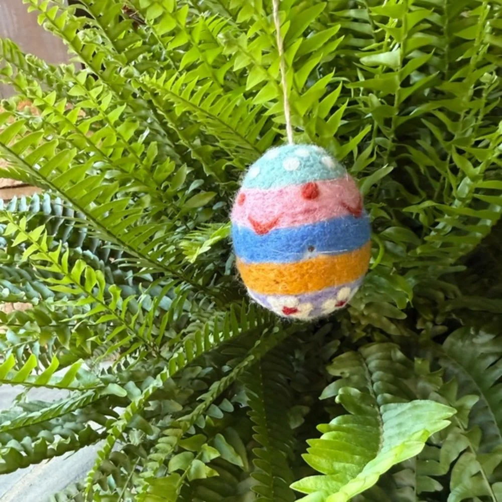 Felt Floral Egg Ornament